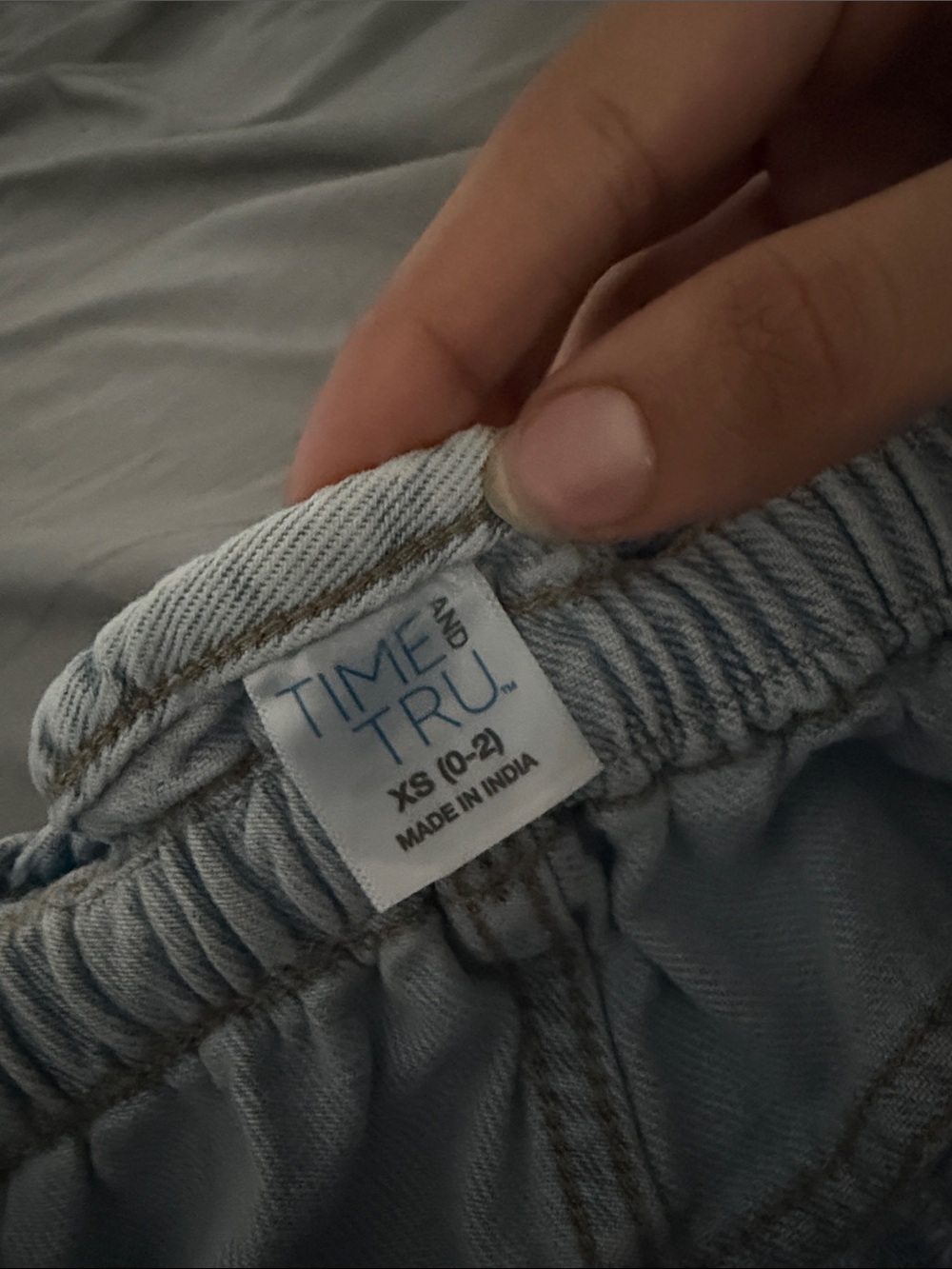 Time and Tru Light Blue Wide-Leg Paperbag Jeans - Picture 2 of 4